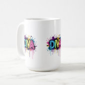 Neon Diva Graffiti Klebung with Dripping Paint Kaffeetasse (Vorderseite Links)