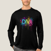 Neon Diva Graffiti Klebung with Dripping Paint Tri-Blend Shirt (Vorderseite)