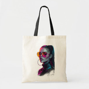 Neon-Diva-Tasche – Kühnes Street-Art-Design Tragetasche