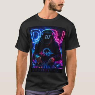 Neon-DJ-Kopfhörer Musikfestival-Grafik EDM-DJ T-Shirt