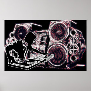 Neon DJ Poster
