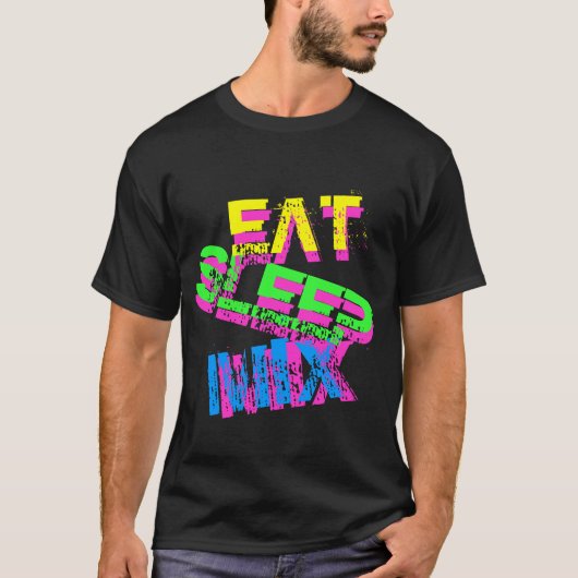 Neon DJ t Shirt | Speiseschlafmischung (Vorderseite)