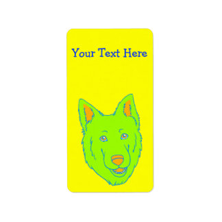 Neon Dog Adressaufkleber