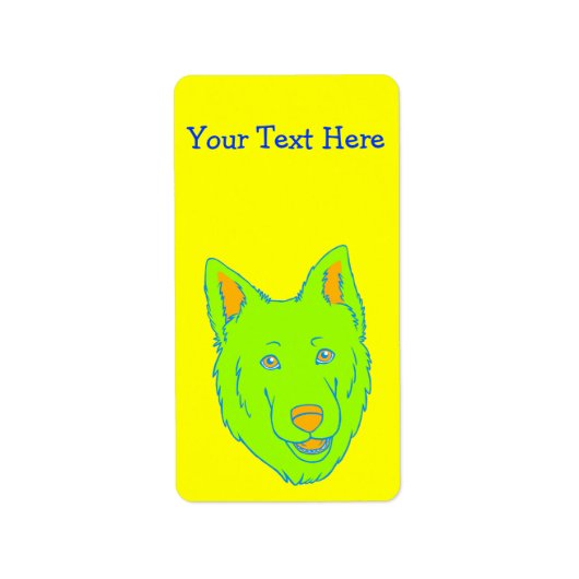 Neon Dog Adressaufkleber (Vorne)