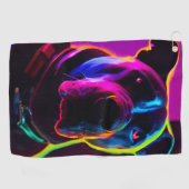Neon Dog Golfhandtuch (Horizontal)
