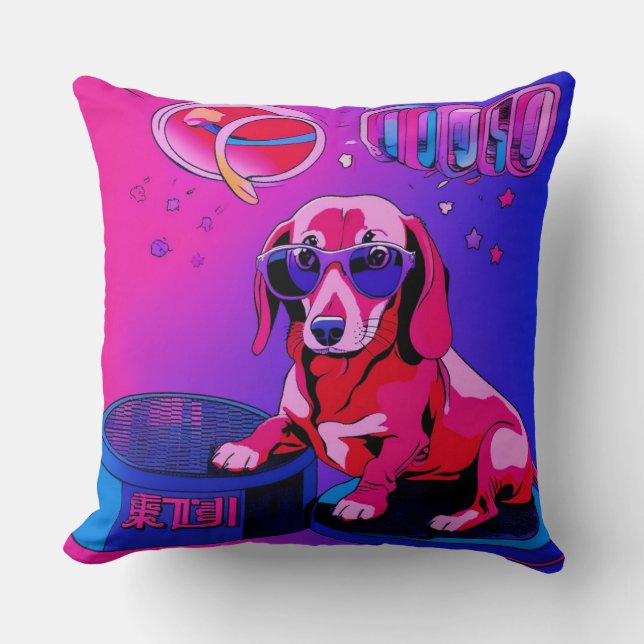 Neon Dog Kissen (Vorderseite)