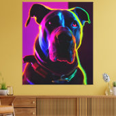 Neon Dog Leinwanddruck (Insitu (Wohnzimmer))