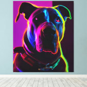 Neon Dog Leinwanddruck (Insitu (Holzboden))