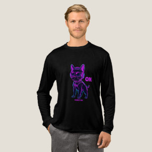 Neon Dog Mode ON - Cyberpunk Gamer Dog Hoodie & T- Tri-Blend Shirt
