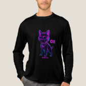 Neon Dog Mode ON - Cyberpunk Gamer Dog Hoodie & T- Tri-Blend Shirt (Vorderseite)