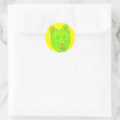 Neon Dog Runder Aufkleber (Tasche)