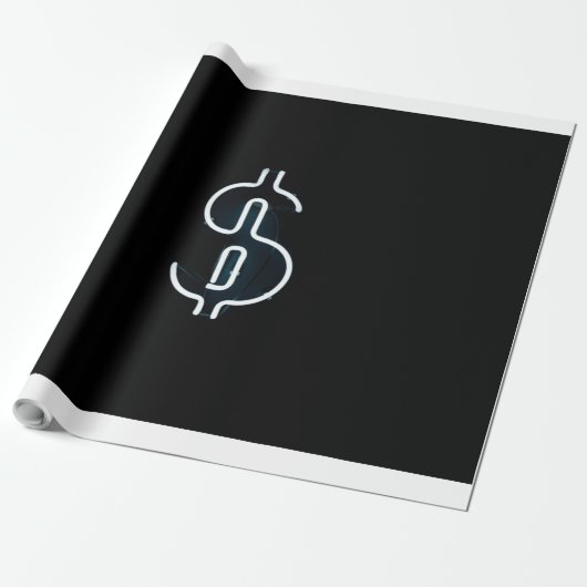 Neon-Dollar-Zeichen Geschenkpapier (Ungerollt)