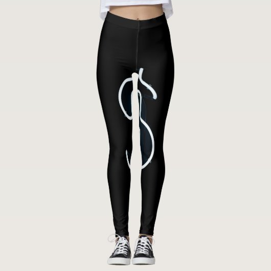 Neon-Dollar-Zeichen Leggings (Vorderseite)