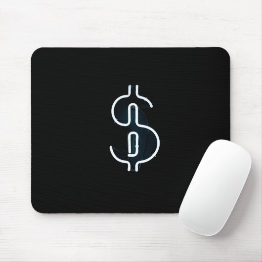 Neon-Dollar-Zeichen Mousepad (Mit Mouse)