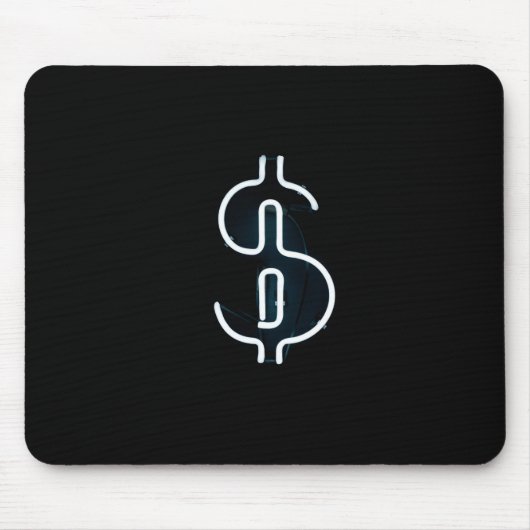 Neon-Dollar-Zeichen Mousepad (Vorne)
