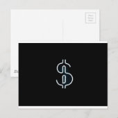 Neon-Dollar-Zeichen Postkarte (Vorne/Hinten)
