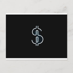 Neon-Dollar-Zeichen Postkarte