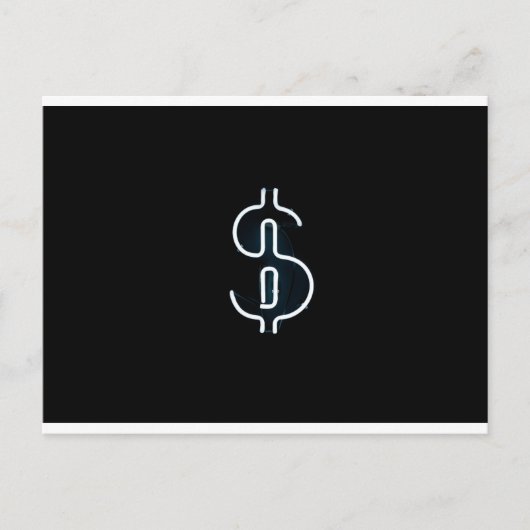Neon-Dollar-Zeichen Postkarte (Vorderseite)