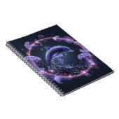 Neon Dolphin Jellyfish Circle Notebook Notizblock (Rechte Seite)