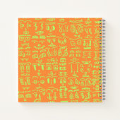 Neon Doodle Notebook – Vibrant Orange and Green Ha Notizblock (Rückseite)