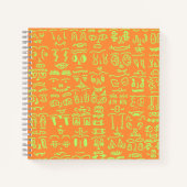 Neon Doodle Notebook – Vibrant Orange and Green Ha Notizblock (Vorderseite)