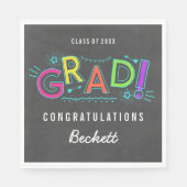 Neon Doodles Graduierungspartei Serviette (Vorderseite)