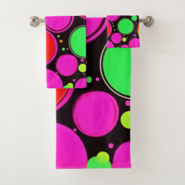Neon Dot Party Badhandtuch Set