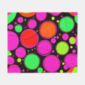 Neon Dot Party Fleecedecke (Vorderseite (Horizontal))