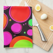 Neon Dot Party Geschirrtuch (Viertel Falte)