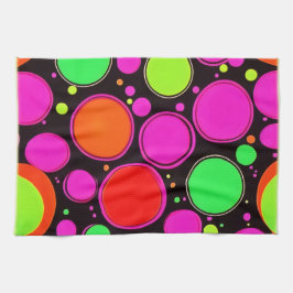 Neon Dot Party Geschirrtuch