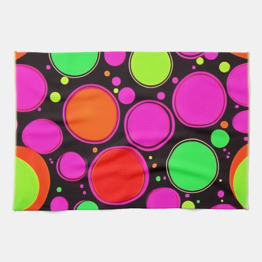 Neon Dot Party Geschirrtuch (Horizontal)