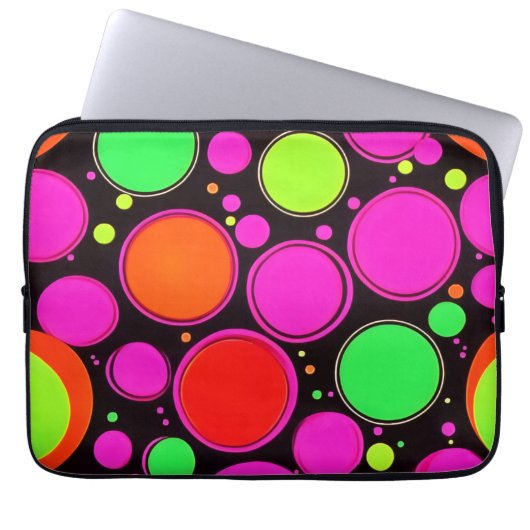 Neon Dot Party Laptopschutzhülle (Vorderseite)