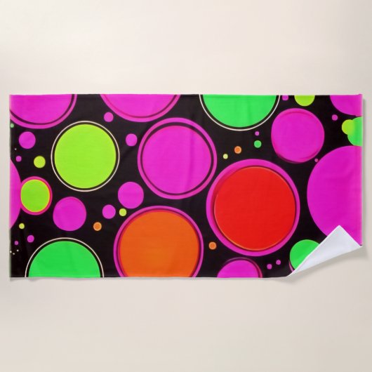 Neon Dot Party Strandtuch (Vorderseite)