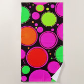 Neon Dot Party Strandtuch (Vorderseite)