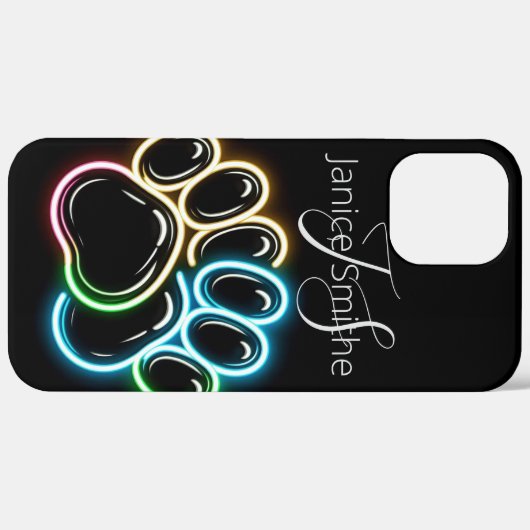 Neon Dows Monogramm Case-Mate iPhone Hülle (Hinten (horizontal))