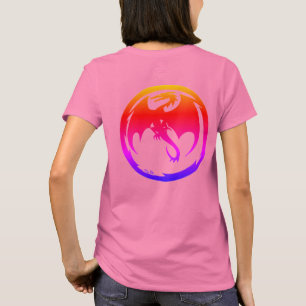 Neon-Drache Damen rosa T-Shirt Rücken