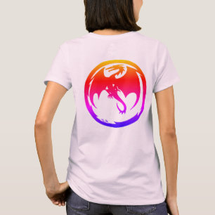 Neon-Drache Frauen hellrosa T-Shirt Rücken