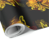 Neon-Drache Geschenkpapier (Rolleneckpunkt)