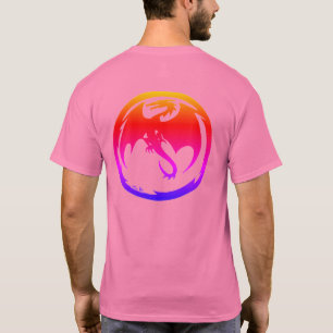 Neon-Drache Männer rosa T-Shirt Rücken