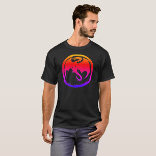 Neon-Drache Männer schwarzes T-Shirt