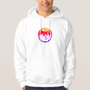 Neon-Drache Männer weiße Kapuzenjacke Hoodie