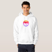 Neon-Drache Männer weiße Kapuzenpullover Hoodie (Vorne ganz)
