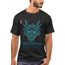 Neon-Drache Synthwave – Retro-Feuerbestien-T-Shirt