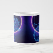 Neon-Drache Tasse – Leuchtend blauer Drache (Vorderseite)