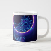 Neon-Drache Tasse – Leuchtend blauer Drache (Rechts)