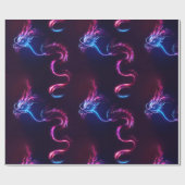 Neon-Drache-Wrap-Papier Geschenkpapier (Flach)