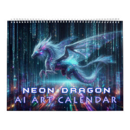 Neon-Drachen-Kunst durch KI Kalender