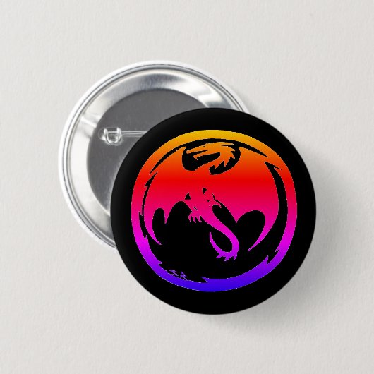 Neon Dragon Black Button (Vorne & Hinten)