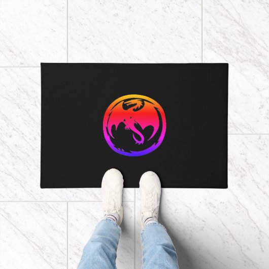 Neon Dragon Black Doormat Fußmatte (Indoor)