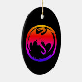 Neon Dragon Black Keramik Ornament (Rechts)